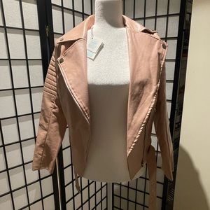 Brand new with tag - pink leather jacket size s